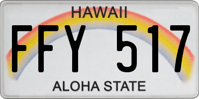 HI license plate FFY517