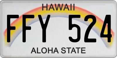 HI license plate FFY524