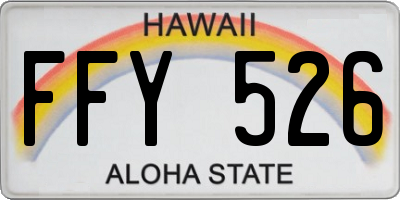 HI license plate FFY526