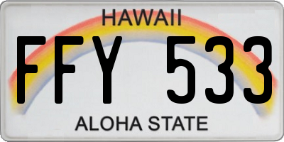 HI license plate FFY533
