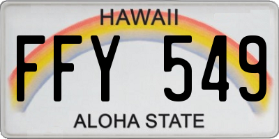 HI license plate FFY549