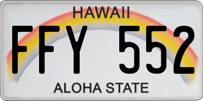 HI license plate FFY552