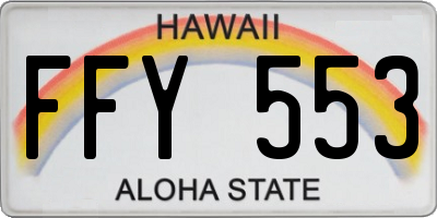 HI license plate FFY553