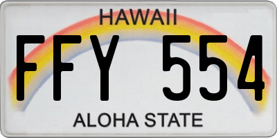 HI license plate FFY554