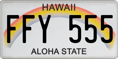 HI license plate FFY555