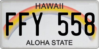 HI license plate FFY558