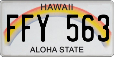 HI license plate FFY563