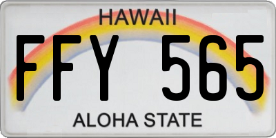 HI license plate FFY565