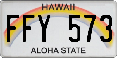 HI license plate FFY573