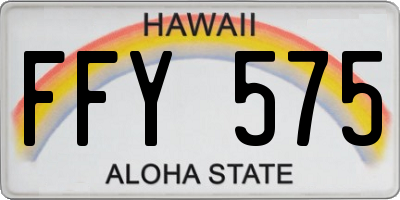 HI license plate FFY575