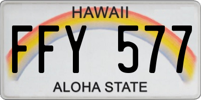 HI license plate FFY577