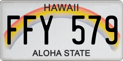 HI license plate FFY579
