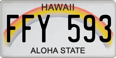 HI license plate FFY593