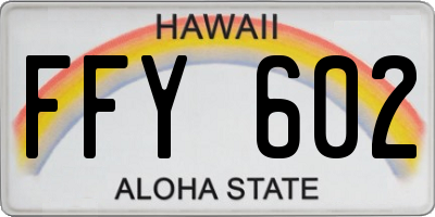 HI license plate FFY602