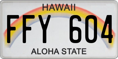 HI license plate FFY604