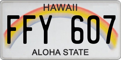 HI license plate FFY607