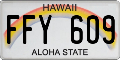 HI license plate FFY609
