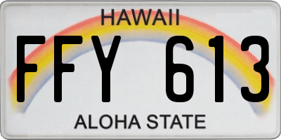HI license plate FFY613