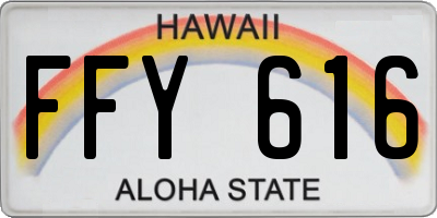 HI license plate FFY616