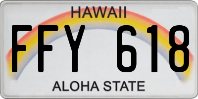 HI license plate FFY618