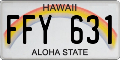 HI license plate FFY631