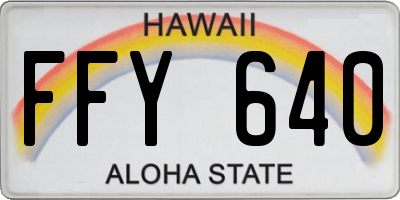 HI license plate FFY640