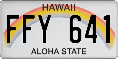 HI license plate FFY641