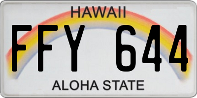HI license plate FFY644