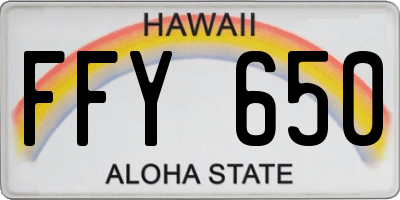 HI license plate FFY650