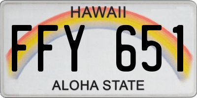 HI license plate FFY651