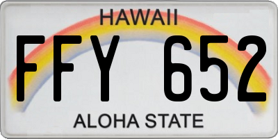 HI license plate FFY652