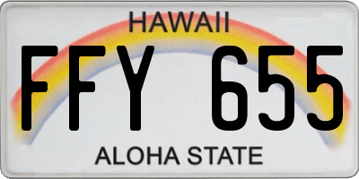 HI license plate FFY655