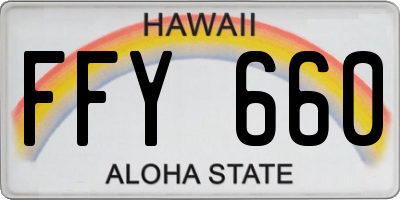 HI license plate FFY660
