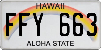 HI license plate FFY663