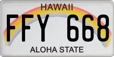 HI license plate FFY668