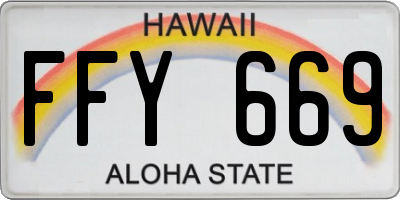 HI license plate FFY669