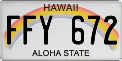 HI license plate FFY672