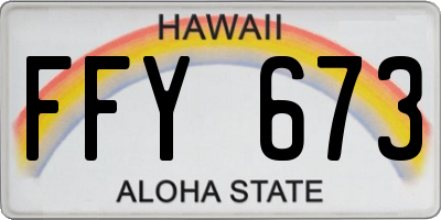 HI license plate FFY673