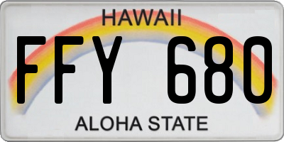 HI license plate FFY680