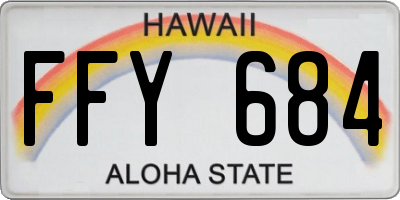 HI license plate FFY684