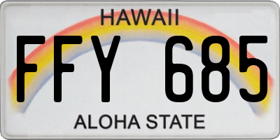HI license plate FFY685