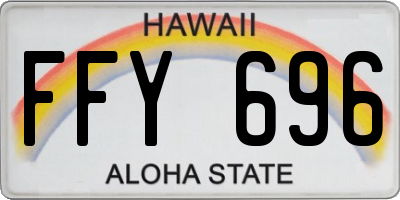 HI license plate FFY696