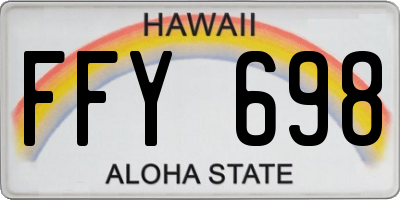 HI license plate FFY698
