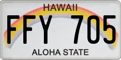 HI license plate FFY705