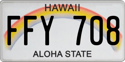 HI license plate FFY708