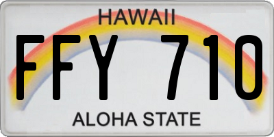 HI license plate FFY710