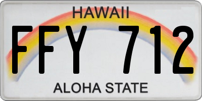 HI license plate FFY712