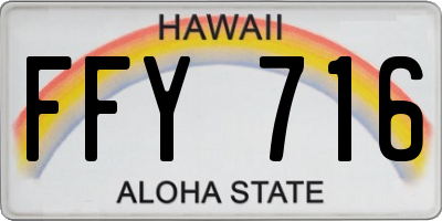 HI license plate FFY716