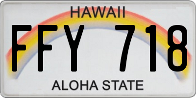HI license plate FFY718