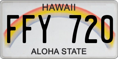 HI license plate FFY720